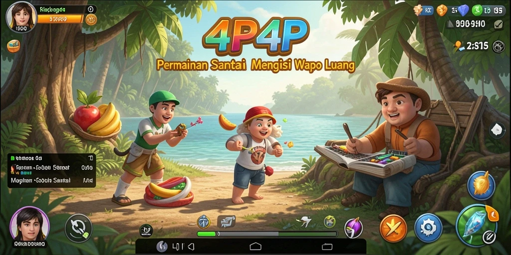 Tampilan gameplay 4P4P yang menarik dan menyenangkan.