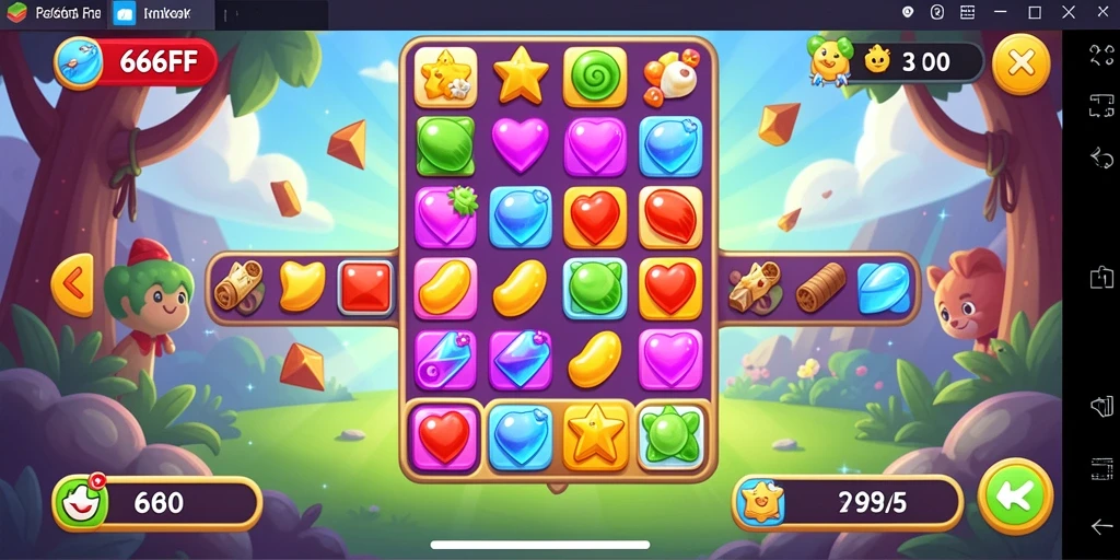 Tampilan gameplay menarik dari 666FF di level match-3.