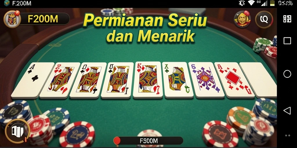 Tangkapan layar F200M yang menunjukkan gameplay Domino yang seru.