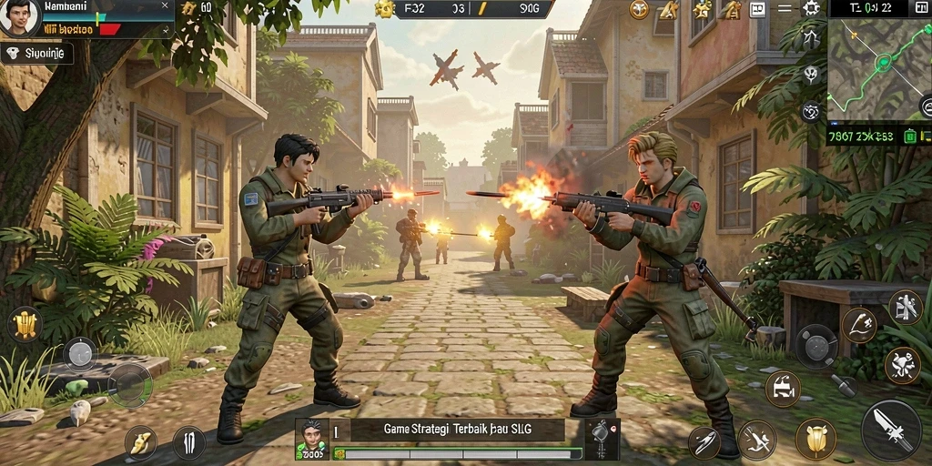 Tampilan gameplay F32 yang memukau dan strategis.