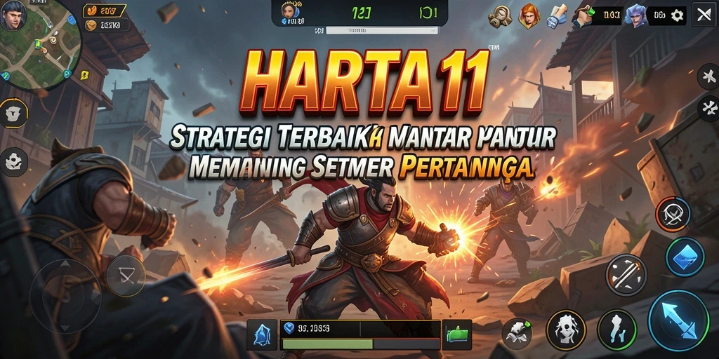 Screenshot gameplay HARTA11 menunjukkan pertarungan strategis yang mendebarkan.
