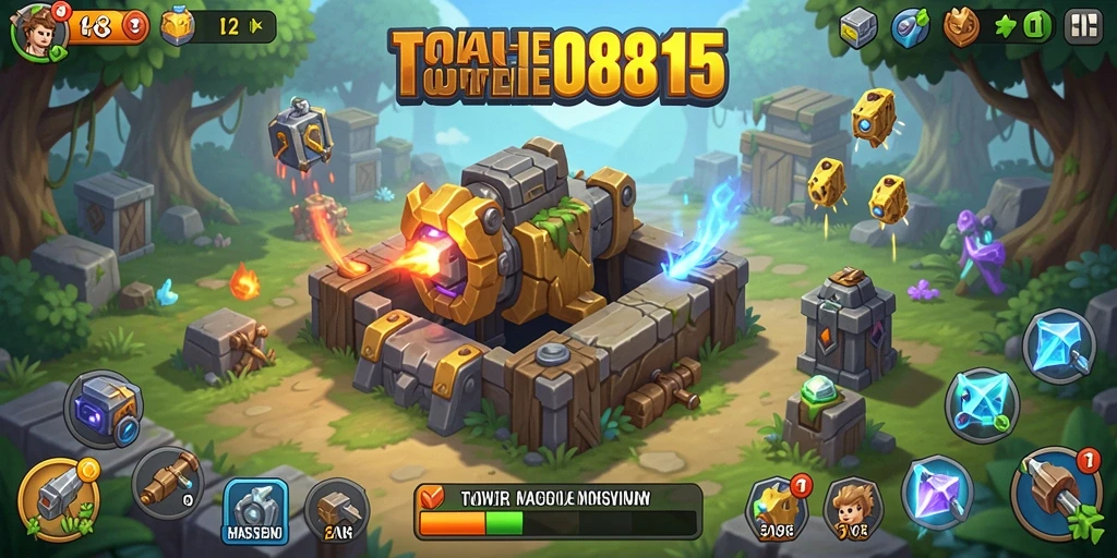 Screenshot HOKI8815 menampilkan aksi seru Tower Defense.