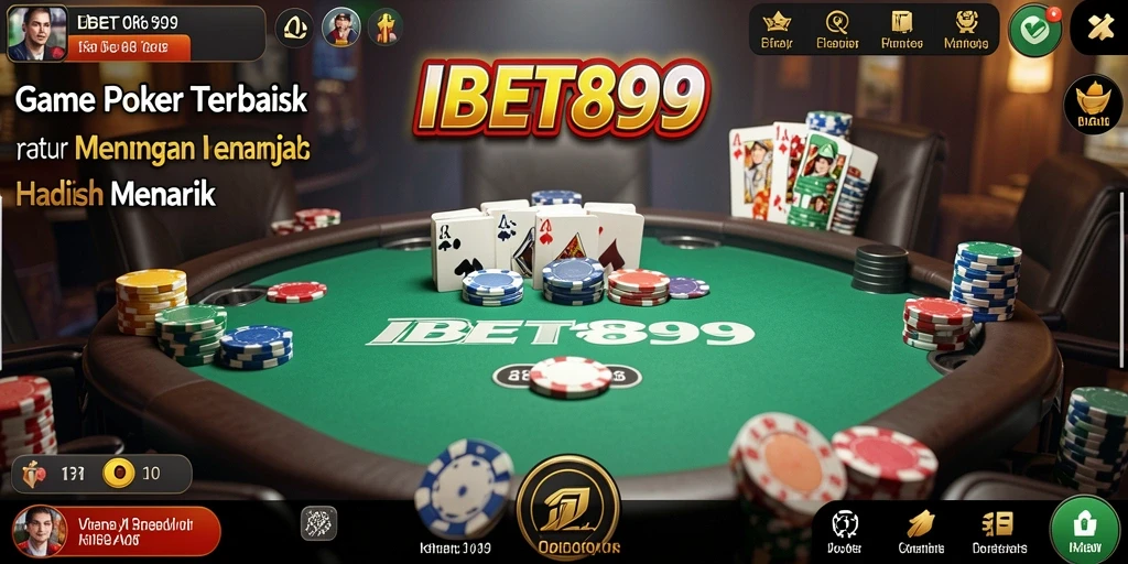 Screenshot menunjukkan pemain menikmati permainan poker yang seru di IBET899.