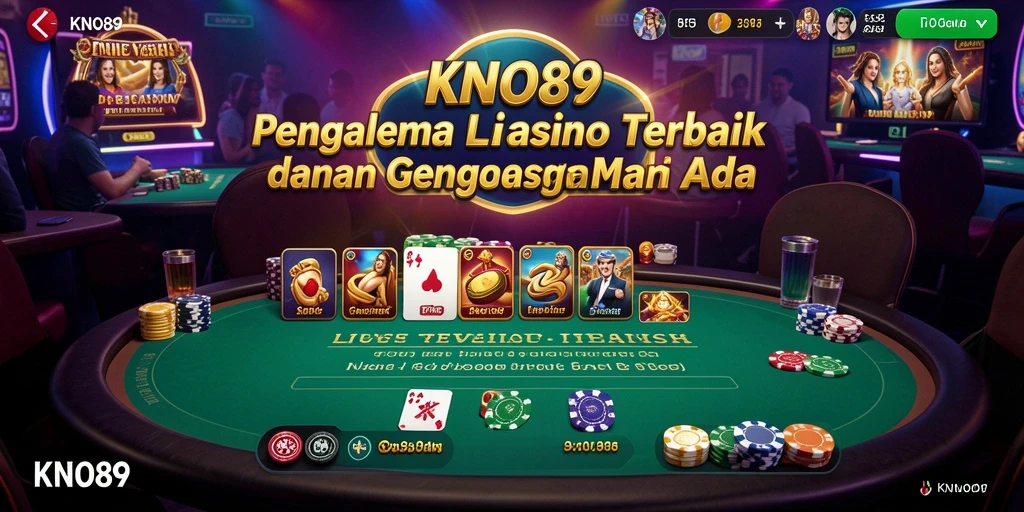 Screenshot gameplay KNO89 yang menampilkan dealer langsung dan permainan menarik.