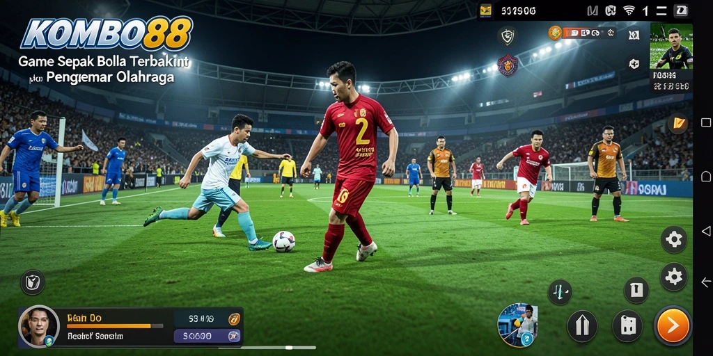 Tangkapan layar menunjukkan gameplay menarik dalam <strong>KOMBO88</strong> dengan aksi sepak bola yang seru.