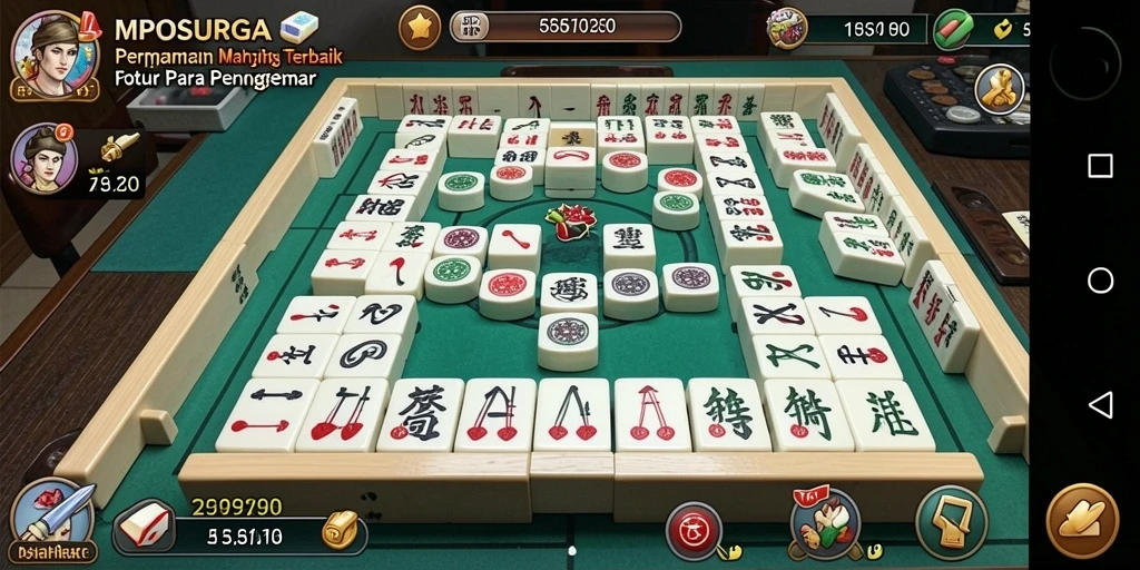 Screenshot gameplay MPOSURGA yang memperlihatkan aksi seru Mahjong.