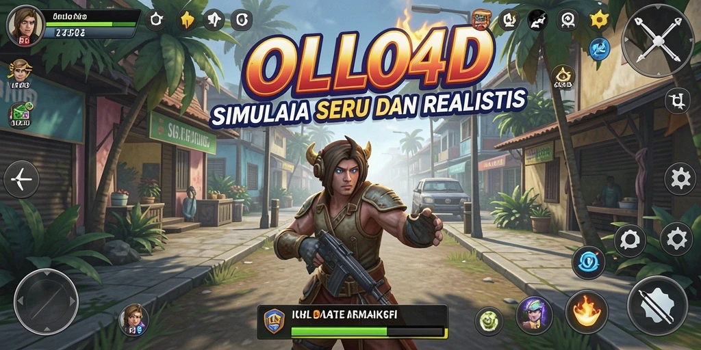 Tampilan utama OLLO4D menunjukkan gameplay yang mendalam dan interaktif.