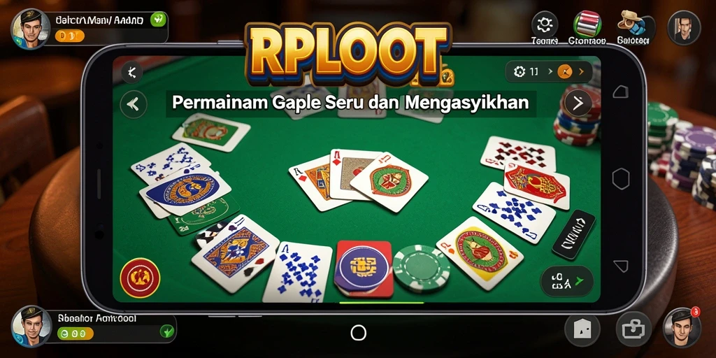 Screenshot utama RPLOOT menampilkan serunya gameplay Gaple.