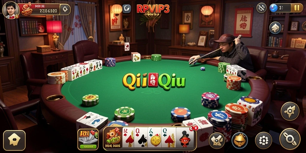 Tampilan menarik dari gameplay QiuQiu di RPVIP3.
