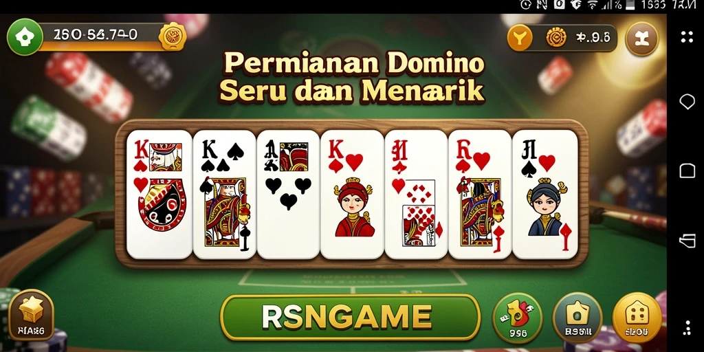 Tampilan gameplay RSNGAME dengan domino yang seru dan menarik.