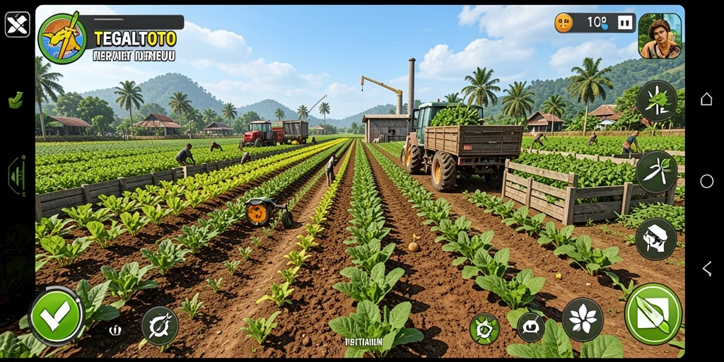 Tampilan gameplay seru saat merawat ladang dan hewan di TEGALTOTO.