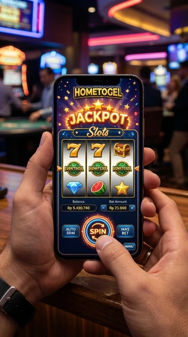Tampilan utama aplikasi hometogel yang menarik dan user-friendly.